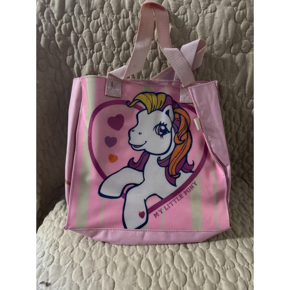 Vintage Vintage 2000s My Little Pony G3 Toola Roola Pink Mini Tote Bag Glitter